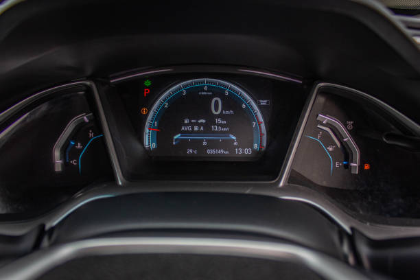 istock car​ instrument panel, car​ speed motor of​ night, car​ dashboard​ modern​ automobile control​illuminated panel​ speed display. 1281951838