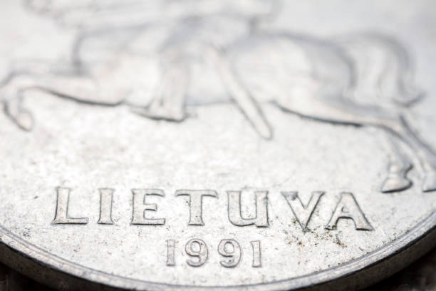 istock Obsolete Lithuanian 5 cent coin macro detail 1281954241