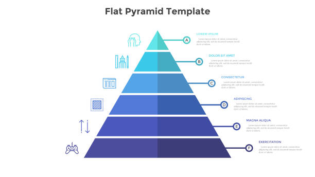 벡터 인포그래픽 템플릿 - pyramid stock illustrations