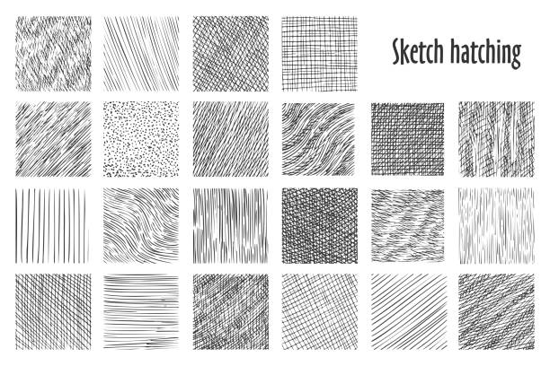 スケッチ ハッチングの抽象パターン背景 - エッチング点のイラスト素材／クリップアート素材／マンガ素材／アイコン素材