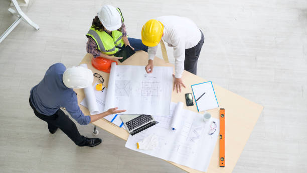 istock Top view of engineering people are meeting , Engineering people, corporate working, teamwork concept. 1281960622