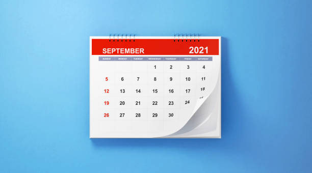 istock 2021 September Calendar On Blue Background 1281964398