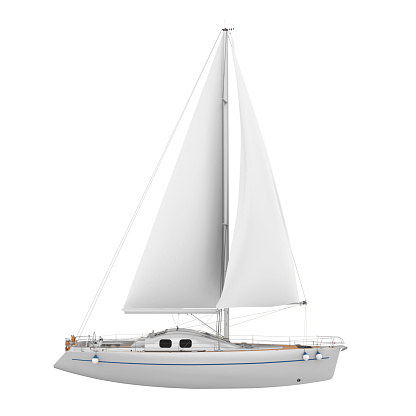 Sailing Yacht isolated on white background. 3D render