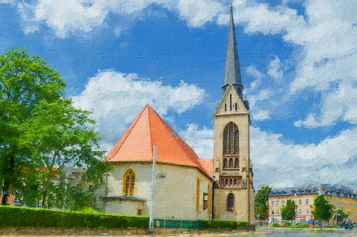 Gera, church Trinitatiskirche - appearance like oil paintings