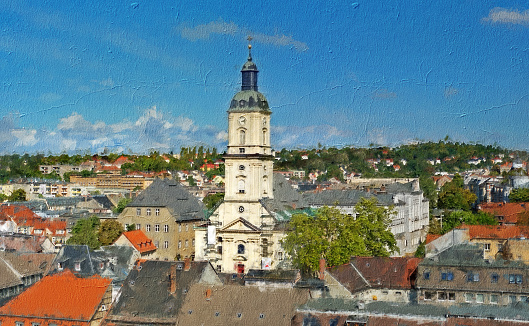 Gera, church Salvator Kirche - appearance like oil paintings