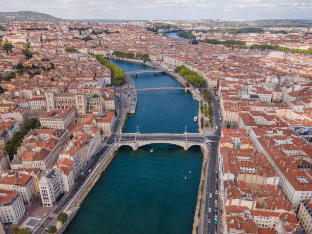 istock Lyon, France, aerial view 1281969987