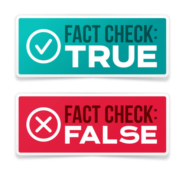 ilustraciones, imágenes clip art, dibujos animados e iconos de stock de comprobación de hechos de las insignias de información verdaderas y falsas - artificial true truth correct