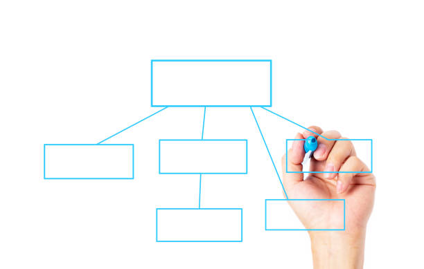istock Hand drawing empty diagram with blue marker isolated on white background 1281989113