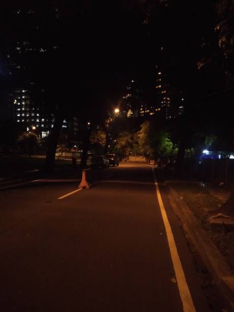 istock a downtown residential road in the night 2 1281989601