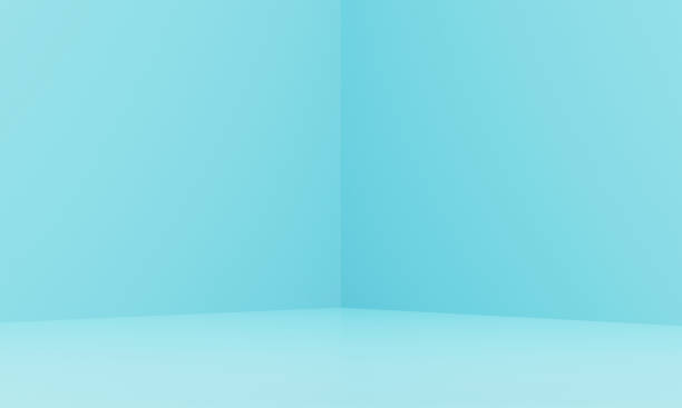istock Corner of blue room in the 3d. Blue background, 3d render 1281989773