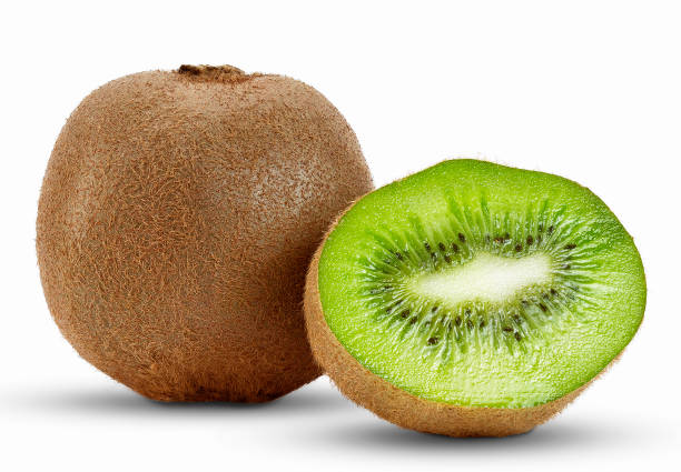 istock Fresh kiwi fruits isolated on white background. 1281991120