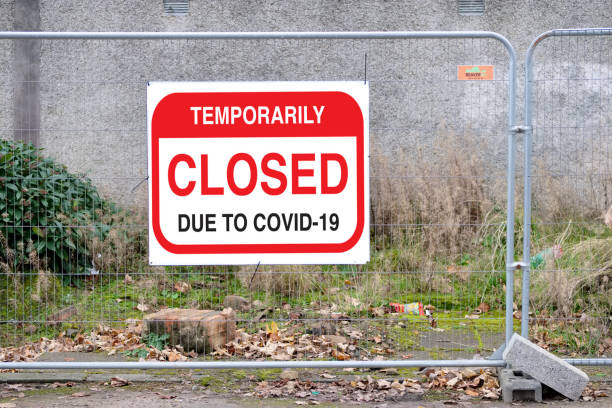 istock Closed building site sign due to Coronavirus Covid-19 1281993420