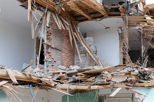 Demolished residential house