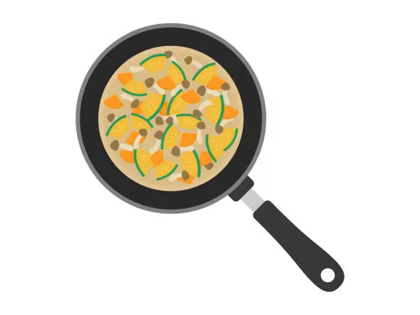 Vector illustration of Miso soup in a pot.