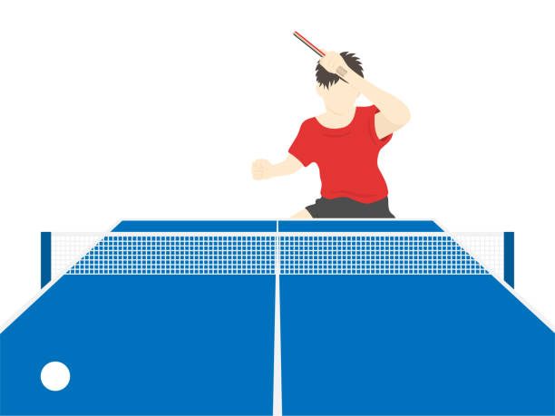 игрок в настольный теннис - table tennis table stock illustrations