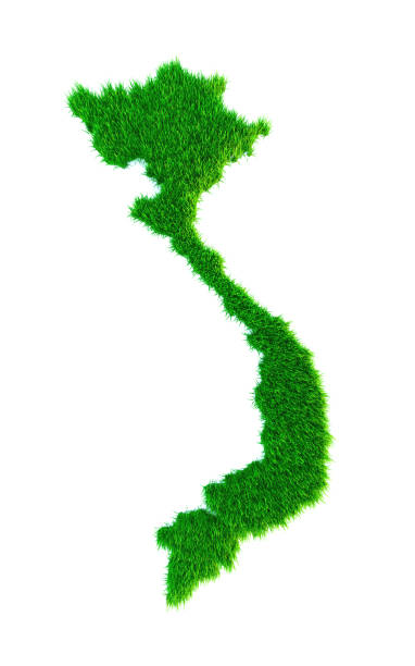 istock Grass map of Vietnam, isolated on white 1282002142