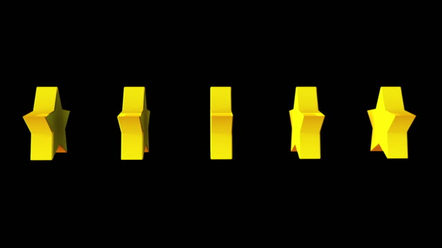 3d rendering of set of golden isometric stars. Computer generated isometric background