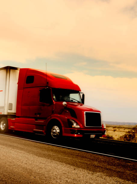 istock Truck on USA Highway, California. 1282004868