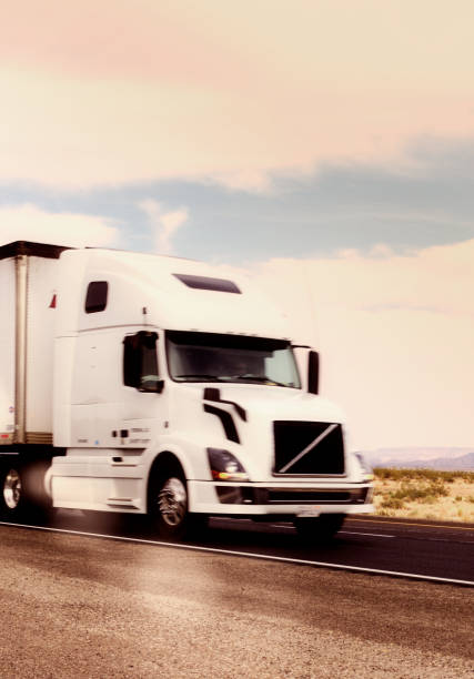 istock Truck on USA Highway, California. 1282004891