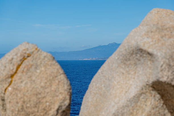 Beautiful sea panorama of northern Sardinia, specifically Capo Testa in the mouths of Bonifacio, trà Italy and France