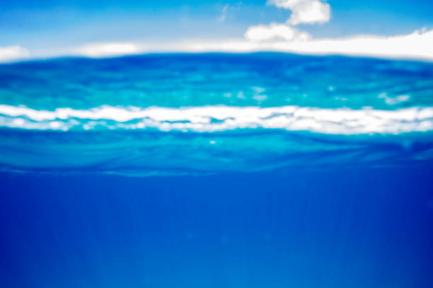 Layers of blue ocean and sky in Hawaii in Honolulu, HI, United States
