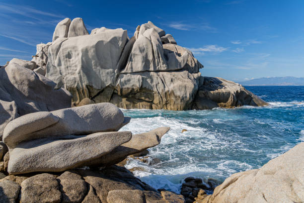 Beautiful sea panorama of northern Sardinia, specifically Capo Testa in the mouths of Bonifacio, trà Italy and France