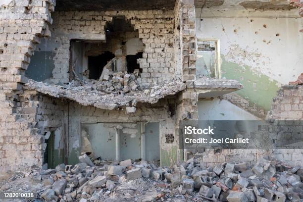 Hospital Compound Destroyed In Fighting Near Sloviansk Ukraine Stock Photo - Download Image Now