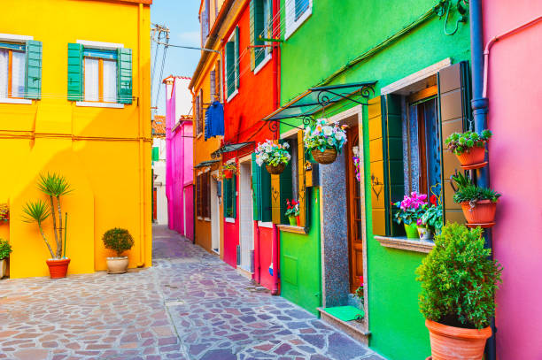 istock Colorful architecture in Burano island, Venice, Italy. 1282013603