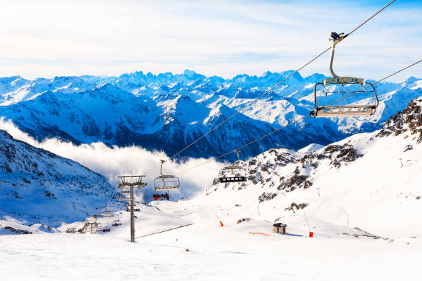 istock Ski resort in winter Alps, France. 1282013608