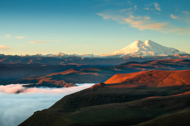 istock Elbrus mount at sunrise in Caucasus, Russia 1282013614
