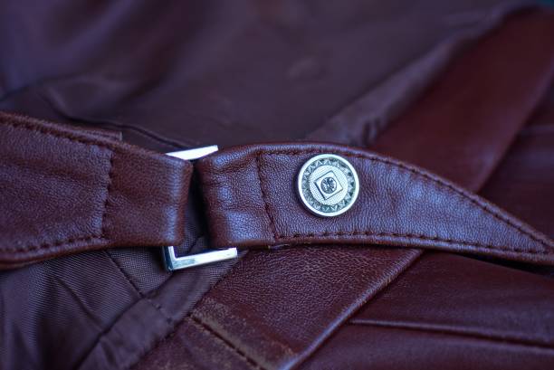 istock red leather harness with a white metal snap 1282015054