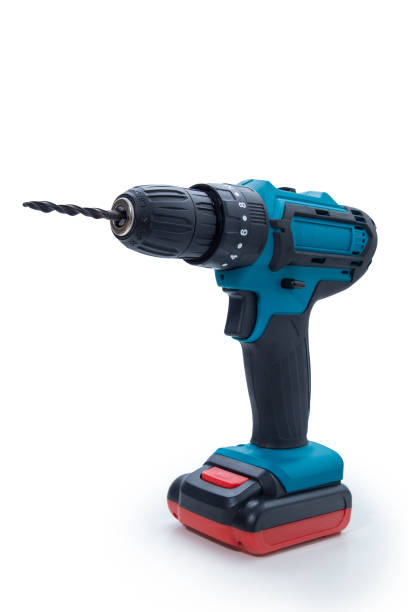 istock Power drill or Cordless screwdriver with battery isolated on white background with clipping path 1282015056
