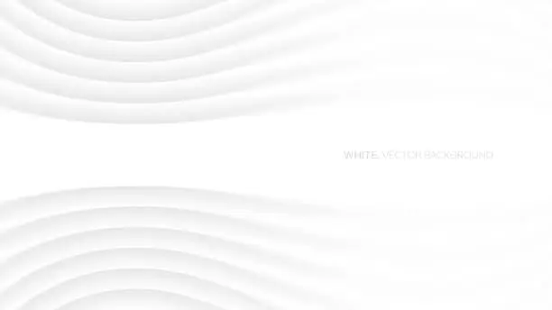 Vector illustration of Minimalistic Elegant White Abstract Background 3D Vector
