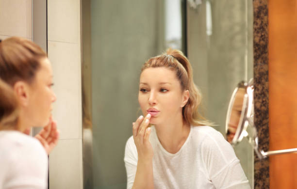 istock Magic anti-aging cream.Applying the cream 1282017613