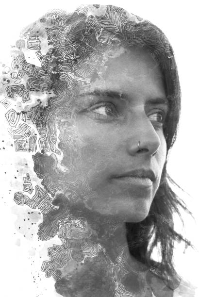 istock Paintography. A portrait combined with a painting 1282018601