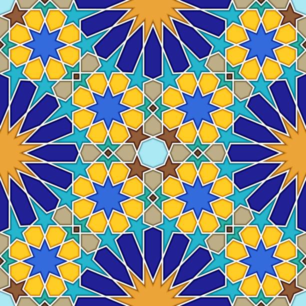 traditionelle geometrische bunte arabische islamische nahtlose muster - andalusien stock-grafiken, -clipart, -cartoons und -symbole