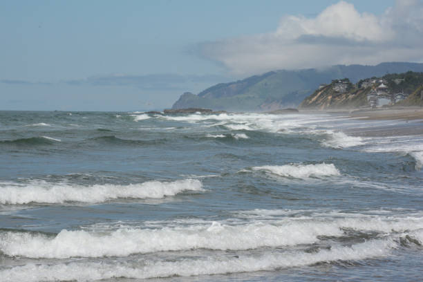 Vibrant spring vista on picturesque Siletz Bay, on the Oregon central coast.