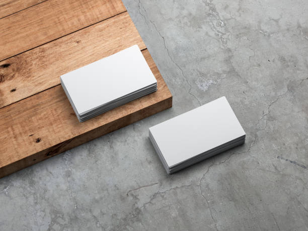 istock Two stacks of White Business Cards Mockup 1282029456
