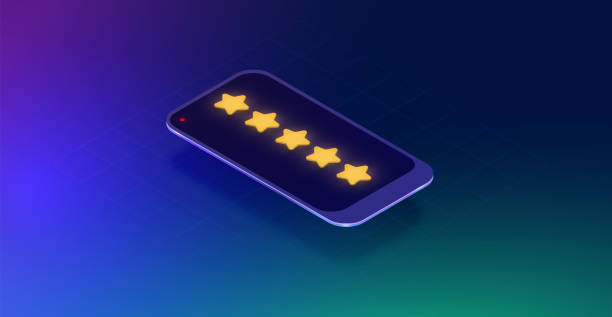 istock High detailed 3D smart phone with five-star rating, isometric vector illustration 1282029707
