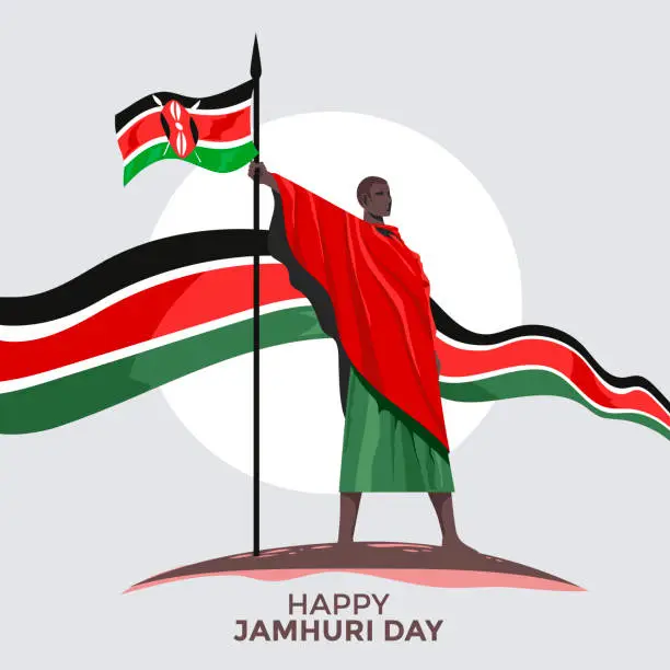 Vector illustration of Kenya independence day or happy Jamhuri day concept Vector Illustration