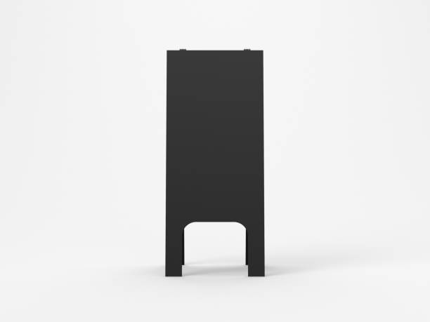 istock Black wooden Chalkboard Street Stand Mockup front view 1282031045