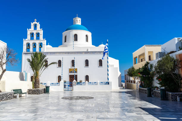 istock Orthodox church in Oia, Santorini, greece 1282035359