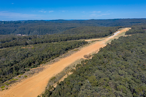 An old unused regional dirt airfield in a large forest in regional Australia