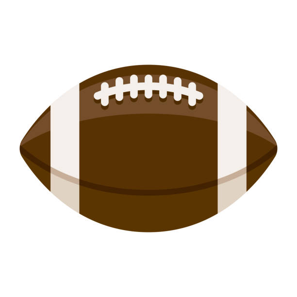 Football Icon on Transparent Background A flat design icon on a transparent background (can be placed onto any colored background). File is built in the CMYK color space for optimal printing. Color swatches are global so it’s easy to change colors across the document. No transparencies, blends or gradients used. october clipart stock illustrations