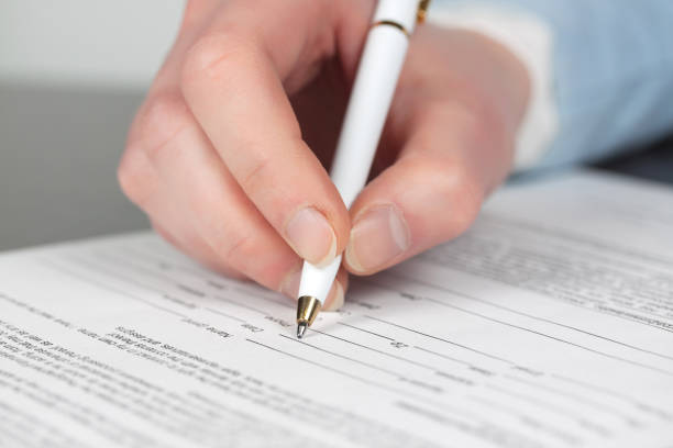istock Business woman signing contract 1282049240