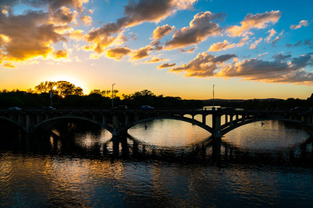 istock Gorgeous Cloudscape over the South Lamar Bridge at Sunset in Austin Texas 1282050696