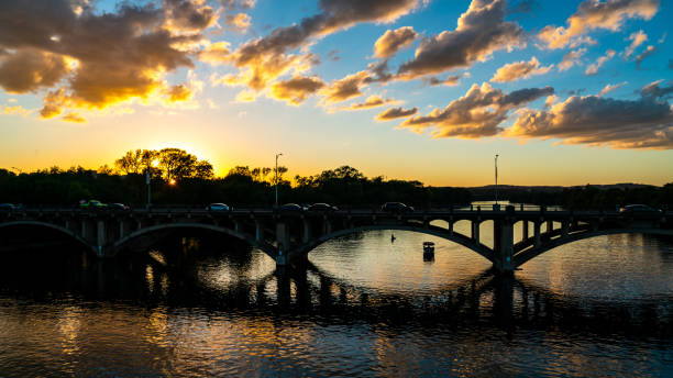 istock Golden Hour Sunset over Town Lake in Austin , Texas 1282050700
