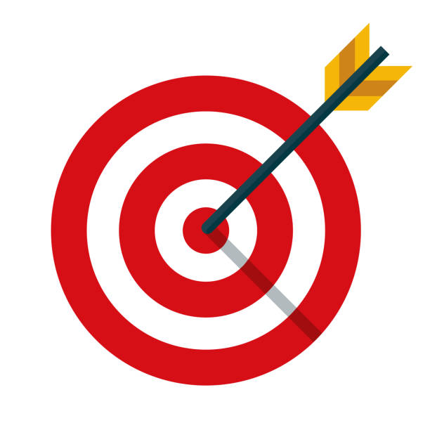 значок цели на прозрачном фоне - target archery target shooting bulls eye stock illustrations