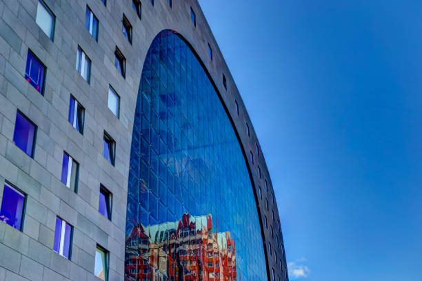 Rotterdam, Netherlands - March 23, 2019:Architectural details of the Markthal in Rotterdam