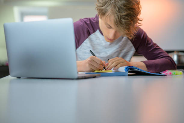 istock Young adult student learning at home. 1282054709